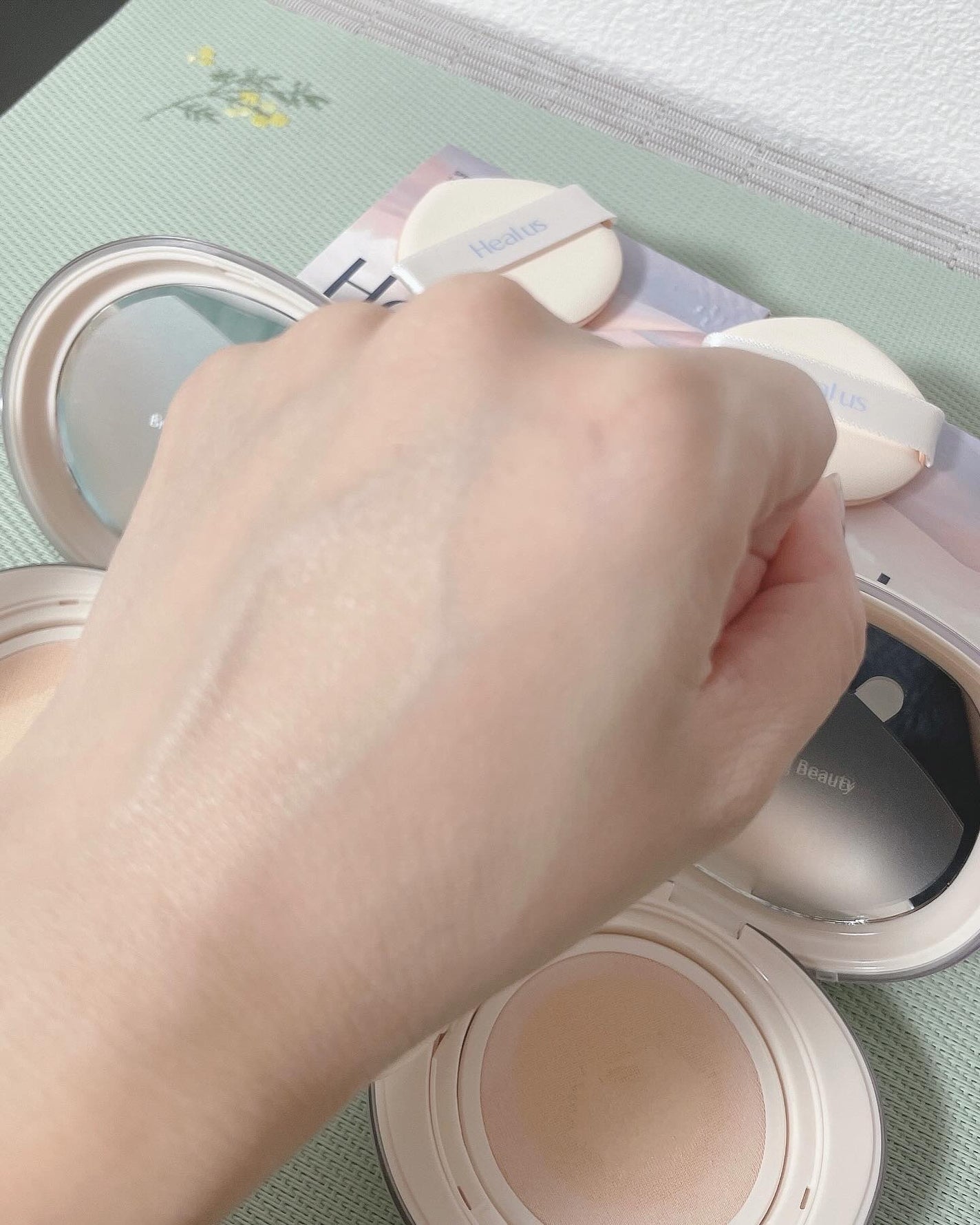 ブリージンググロークッション/Healus/クッションファンデーションを使ったクチコミ(2枚目)