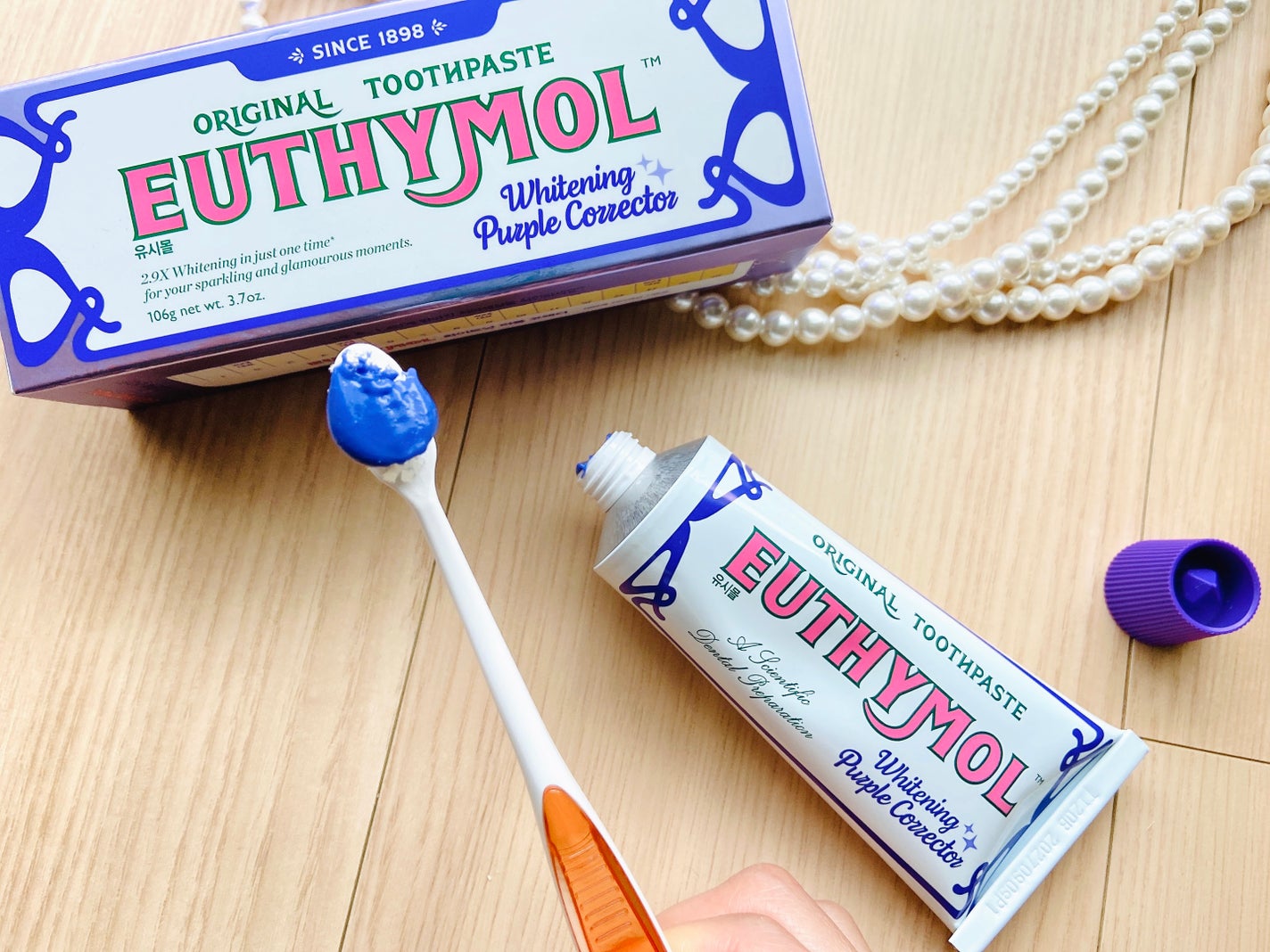 ホワイトパープル歯みがき ピーチフローラルミントの香り/EUTHYMOL/歯磨き粉を使ったクチコミ(5枚目)