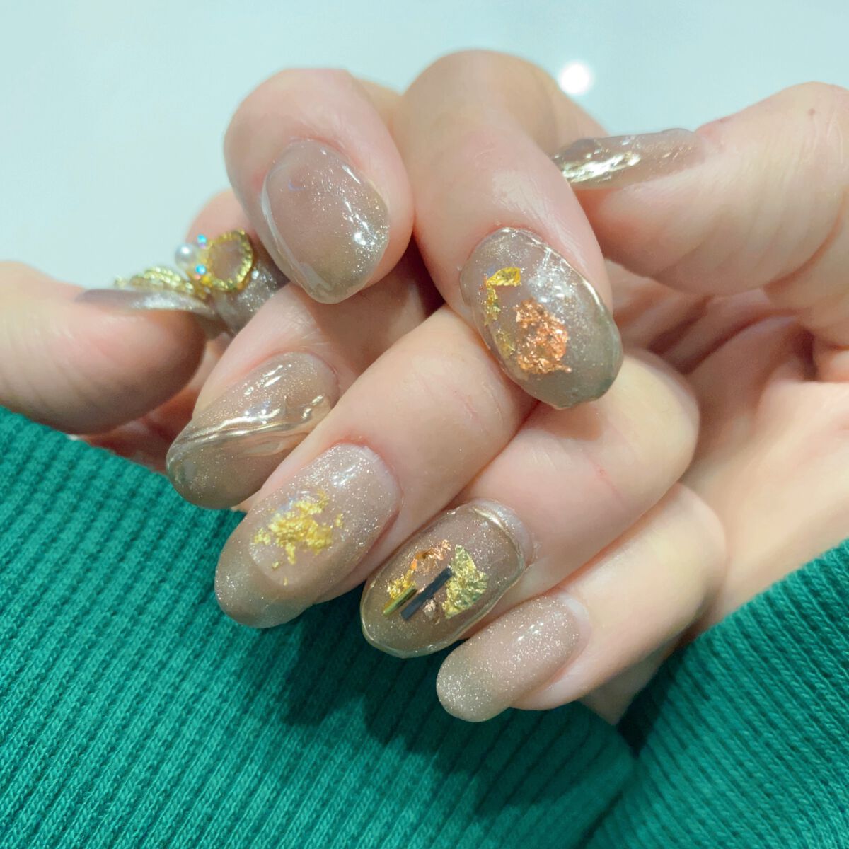 yuma🧸フォロバ◎ on LIPS 「#セルフネイル#ジェルネイル#マグネットネイルまだまだ粗まみれ..」(1枚目)