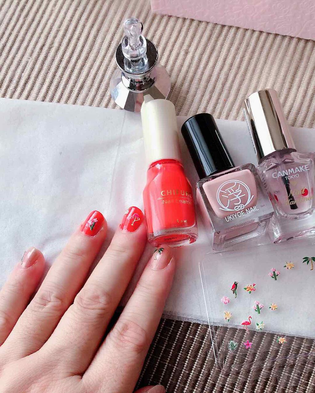 ラッシュ 浮世絵のクチコミ「今日のネイル
Ducato 下地
ちふれ 443
浮世絵 桜
キャンメイク トップコート
セリ.....」（1枚目）