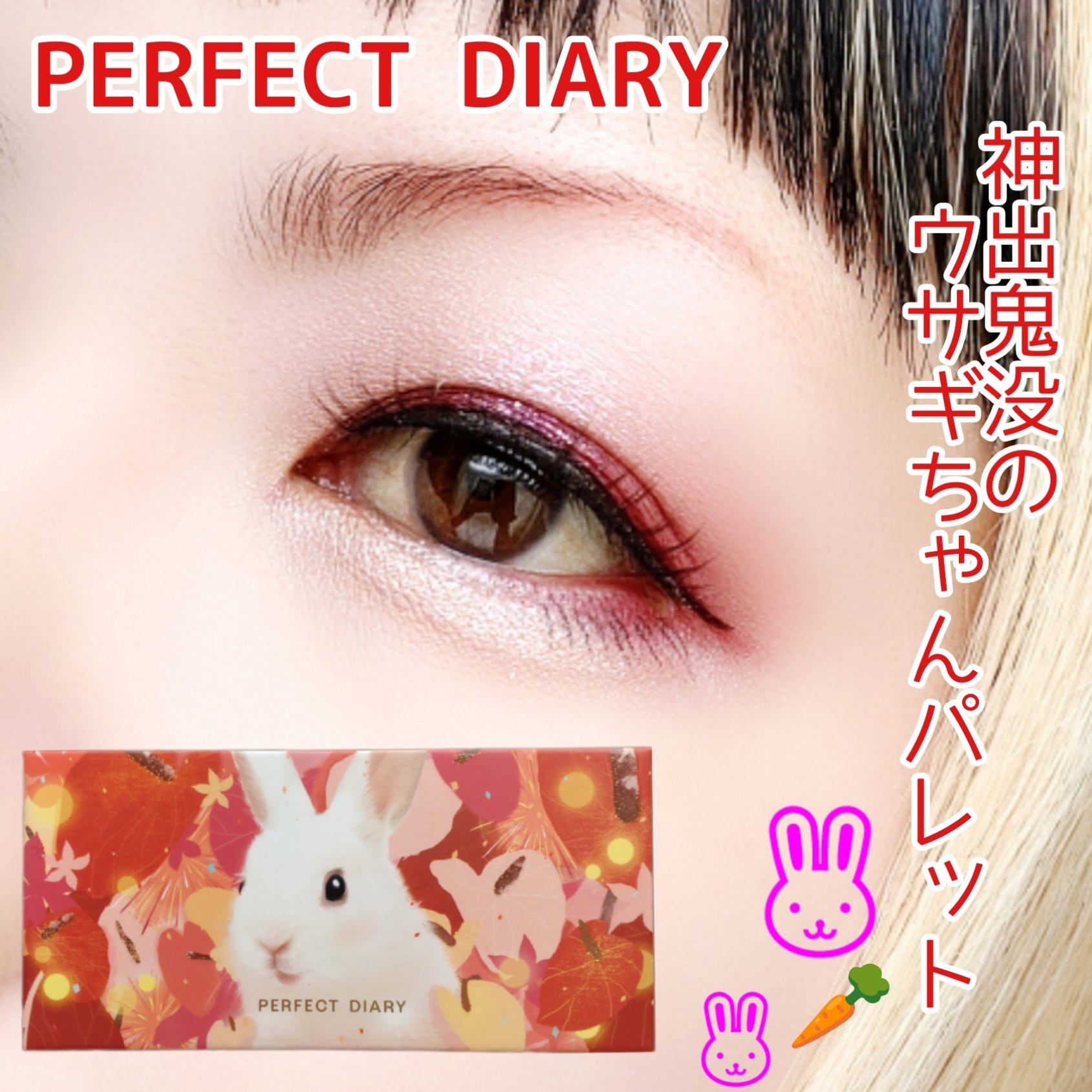 エクスプローラ12色 動物アイシャドウパレット 花兎(ラッキーラビット)/PERFECT DIARY/アイシャドウパレットを使ったクチコミ（1枚目）