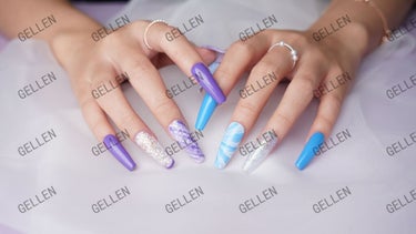 Gellen Gellen ジェルネイル 16色セット UV/LED対応 ポリッシュタイプ ベーストップ付きのクチコミ「【内容量】：
・カラージェル×16本（6ml/本）
・ベース×1（10ml）
・トップ×.....」（2枚目）