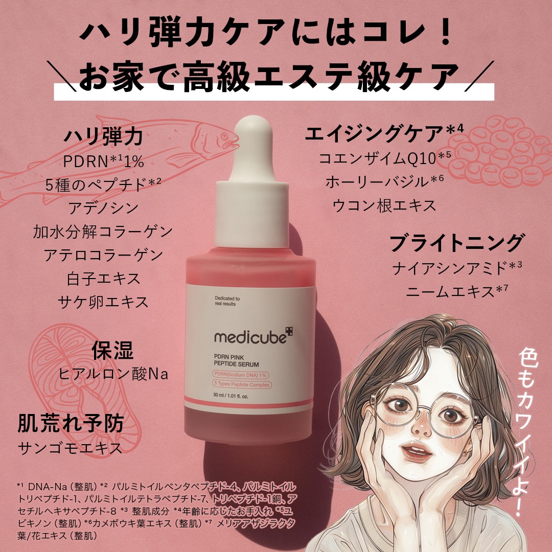PDRNピンクアンプル PDRN 10,000ppm配合/MEDICUBE/美容液を使ったクチコミ（2枚目）