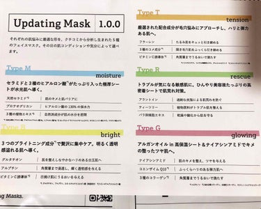 Updating Mask 1.0.0 5タイプセット 1セット5枚入り/meol/シートマスク・パックを使ったクチコミ（2枚目）