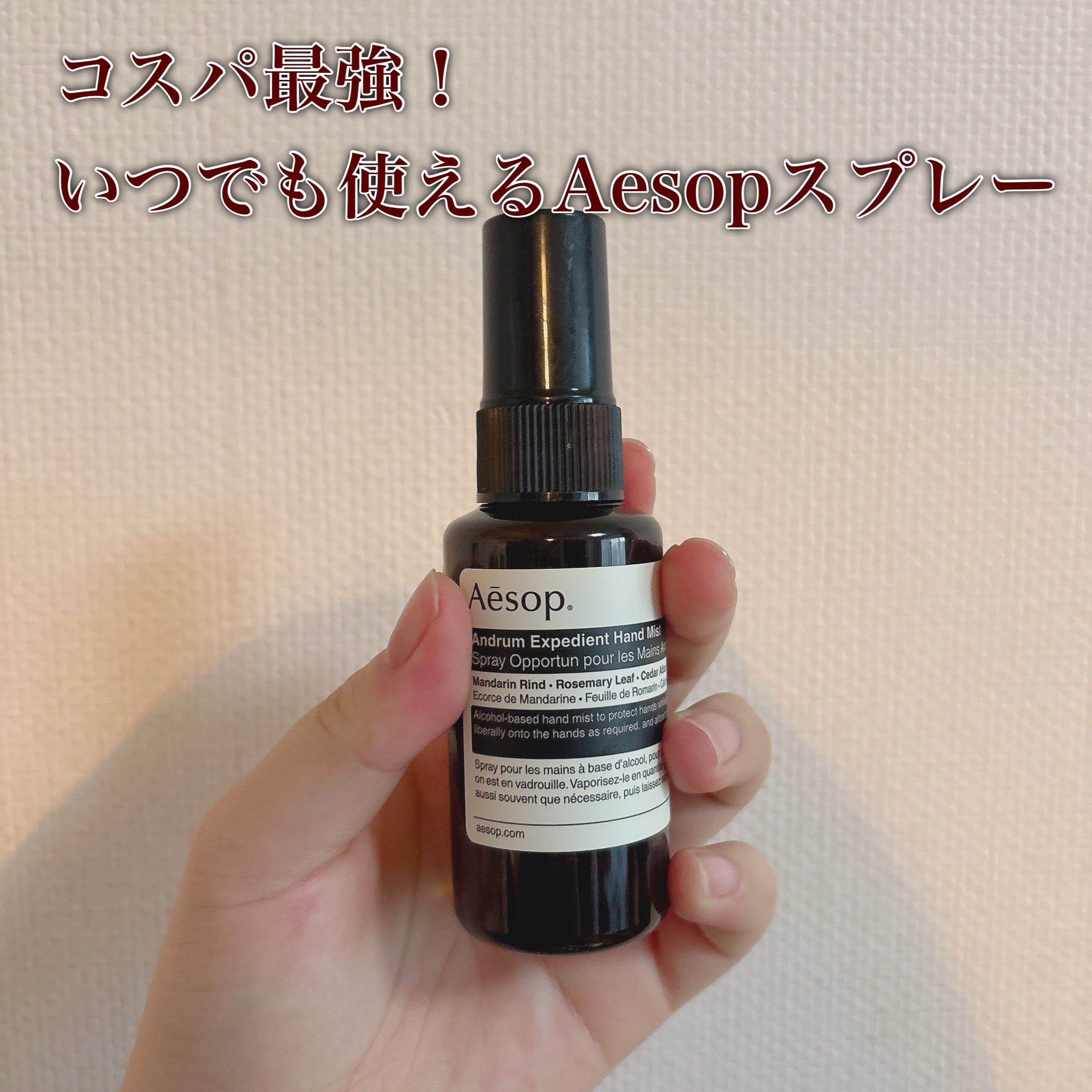 アンドラム　エクスペディエントハンドミスト/Aesop/ハンドクリームを使ったクチコミ（1枚目）