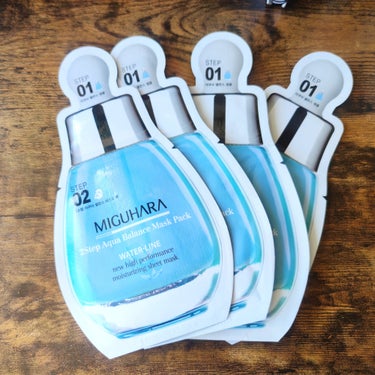 MIGUHARA 2Step Aqua Balance Mask Pack のクチコミ「🔴ミグハラ 2ステップアクアバランスマスクパック（1枚400円）

🔴感想
ミグハラのブルーの.....」（1枚目）