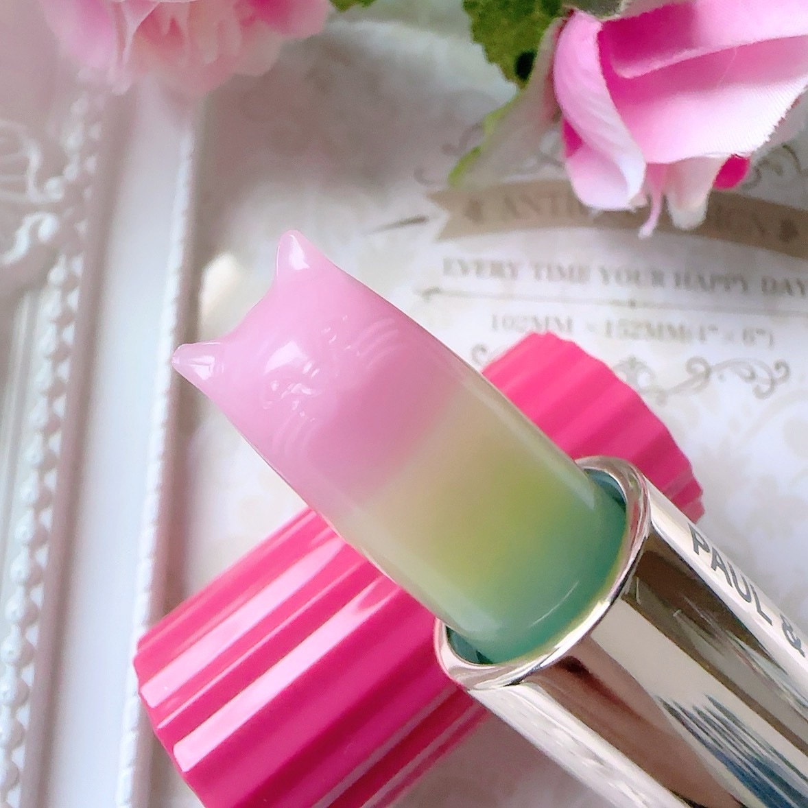 リップスティック トリートメント CS 002 「ハッピー トロピカル」/PAUL & JOE BEAUTE/リップクリームを使ったクチコミ（2枚目）