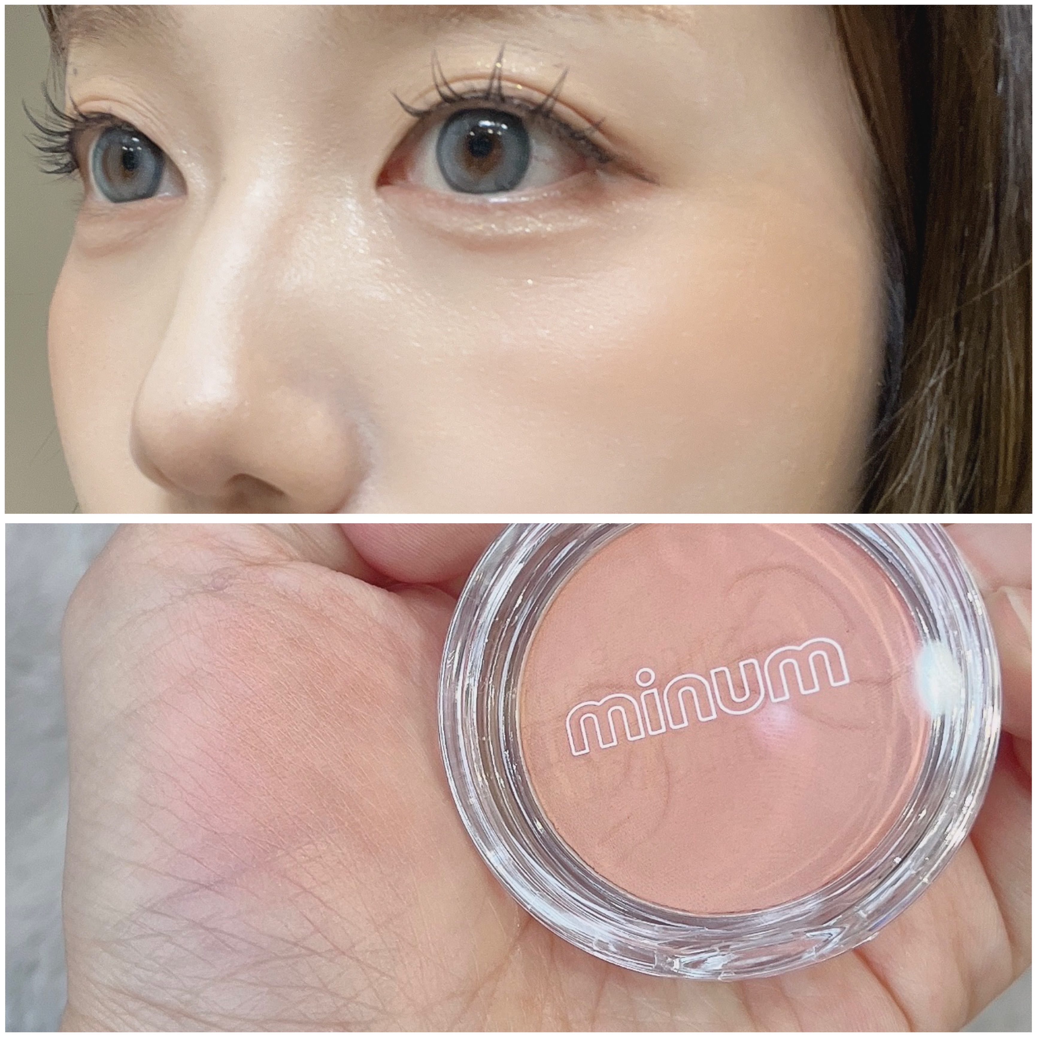ミニュム リボンパウダーチーク 02 コーラルオレンジ/minum/パウダーチークを使ったクチコミ（2枚目）