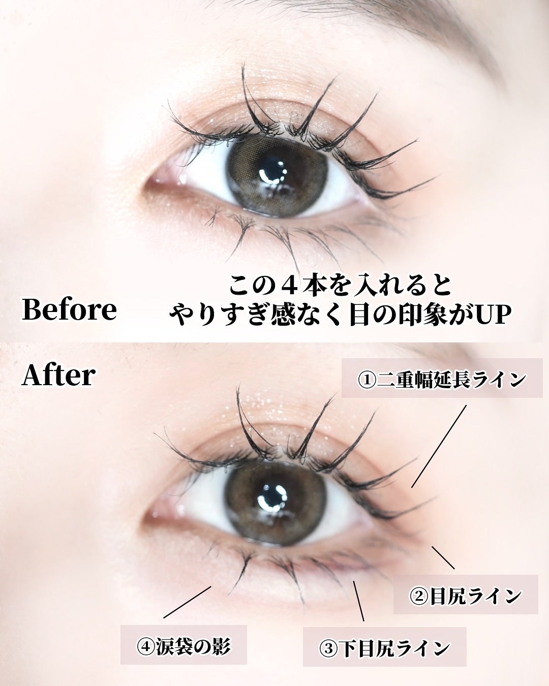 ひまちゃん /垢抜けの参考書 on LIPS 「【🔰】〜やりすぎ感がないのに盛れる‼︎速攻で可愛くなれるライン..」(5枚目)