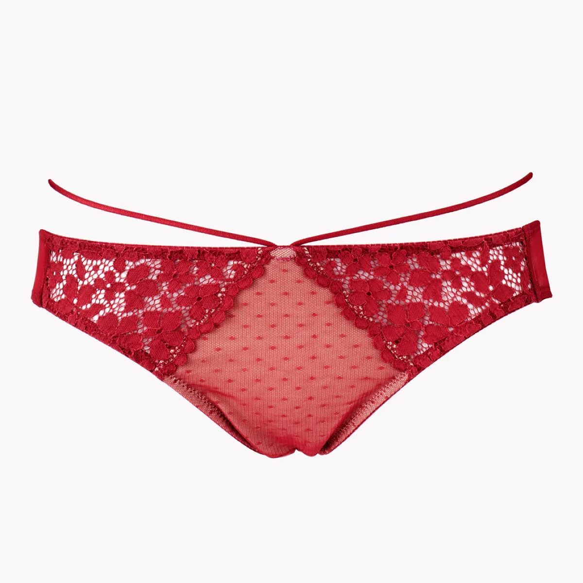 form me ドットチュールショーツ ボルドー