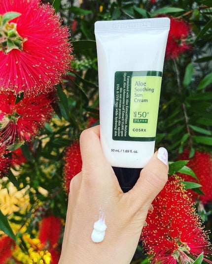 アロエスージングUVクリーム SPF50+ PA+++/COSRX/日焼け止めクリームを使ったクチコミ(2枚目)