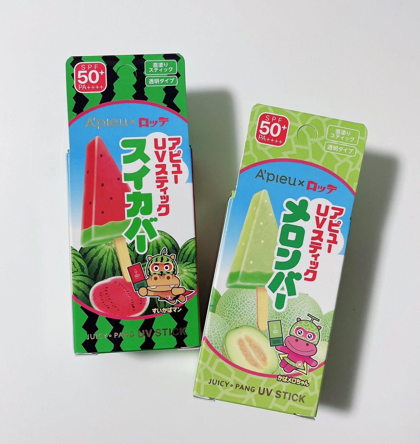 アピュー ジューシーパン UVスティック(スイカバー/メロンバー)/A’pieu/日焼け止めスティックを使ったクチコミ(1枚目)