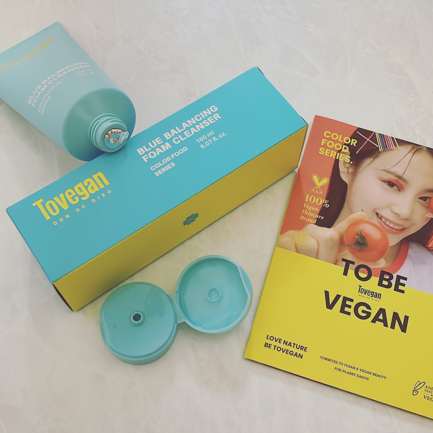 カラーフードシリーズブルーバランシングフォームクレンザー/Tovegan/洗顔フォームを使ったクチコミ(4枚目)