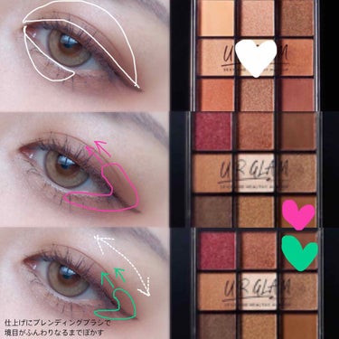 UR GLAM　BLOOMING EYE COLOR PALETTE/U R GLAM/パウダーアイシャドウを使ったクチコミ（3枚目）