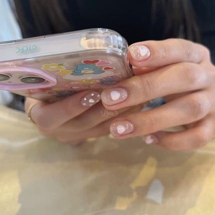 #ジェルネイル,#ワンカラーネイル,#ニュアンスネイル,#うるうるネイル,#ちゅるんネイル,#シンプルネイル,#パーツネイル,#透け感ネイル,#クリアネイル,#ぷっくりネイル,#ちぐはぐネイル,#韓国ネイル,#きらきらネイル,#うるつやネイル,#フレンチガーリーネイル,#ベージュネイル,#ドットネイル,#ピンクネイルのネイルデザイン