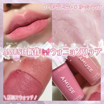 パウダーベルベットティント/AMUSE/リップティントを使ったクチコミ(1枚目)