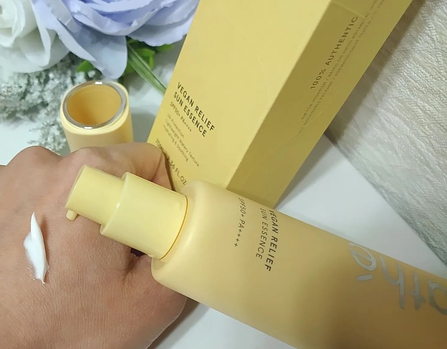 ヴィーガン リリーフ サン エッセンス /athé/日焼け止めクリームを使ったクチコミ(7枚目)