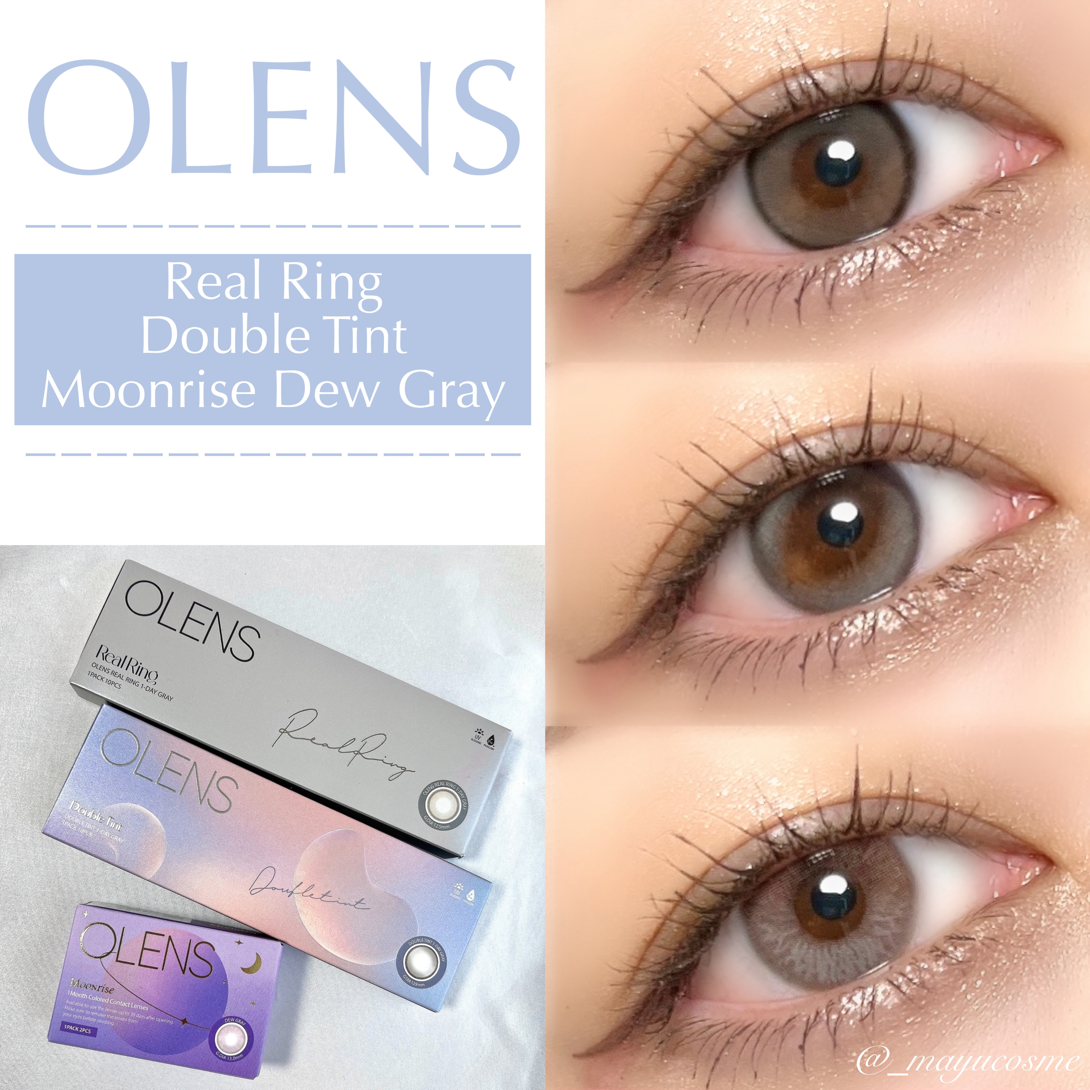 Moonrise Dew Gray/POPLENS/１ヶ月（１MONTH）カラコンを使ったクチコミ（1枚目）