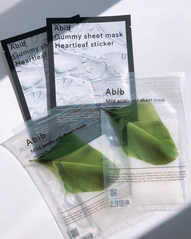 abib
✿Gummy sheet mask Heartleaf sticker
✿Mild acidic pH sheet mask

アビブ
✿ガムシートマスク　ドクダミ
□ドクダミエキスで鎮静ケア