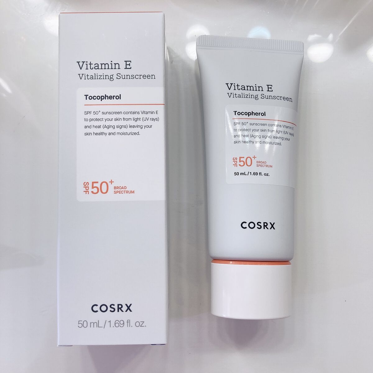 ビタミンEバイタライジングUVクリーム　SFP50＋/COSRX/日焼け止めクリームを使ったクチコミ（1枚目）