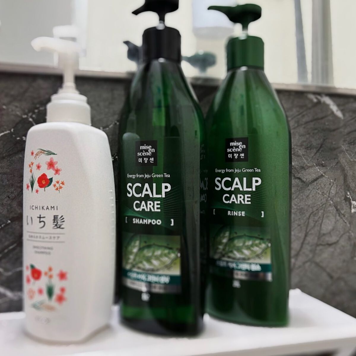 miseenscene スカルプケアシャンプー＆リンスのクチコミ「【ミジャンセン　スカルプケアシャンプー＆リンス】

産後の抜け毛が酷く、頭皮ケアにも特化したシ.....」（2枚目）