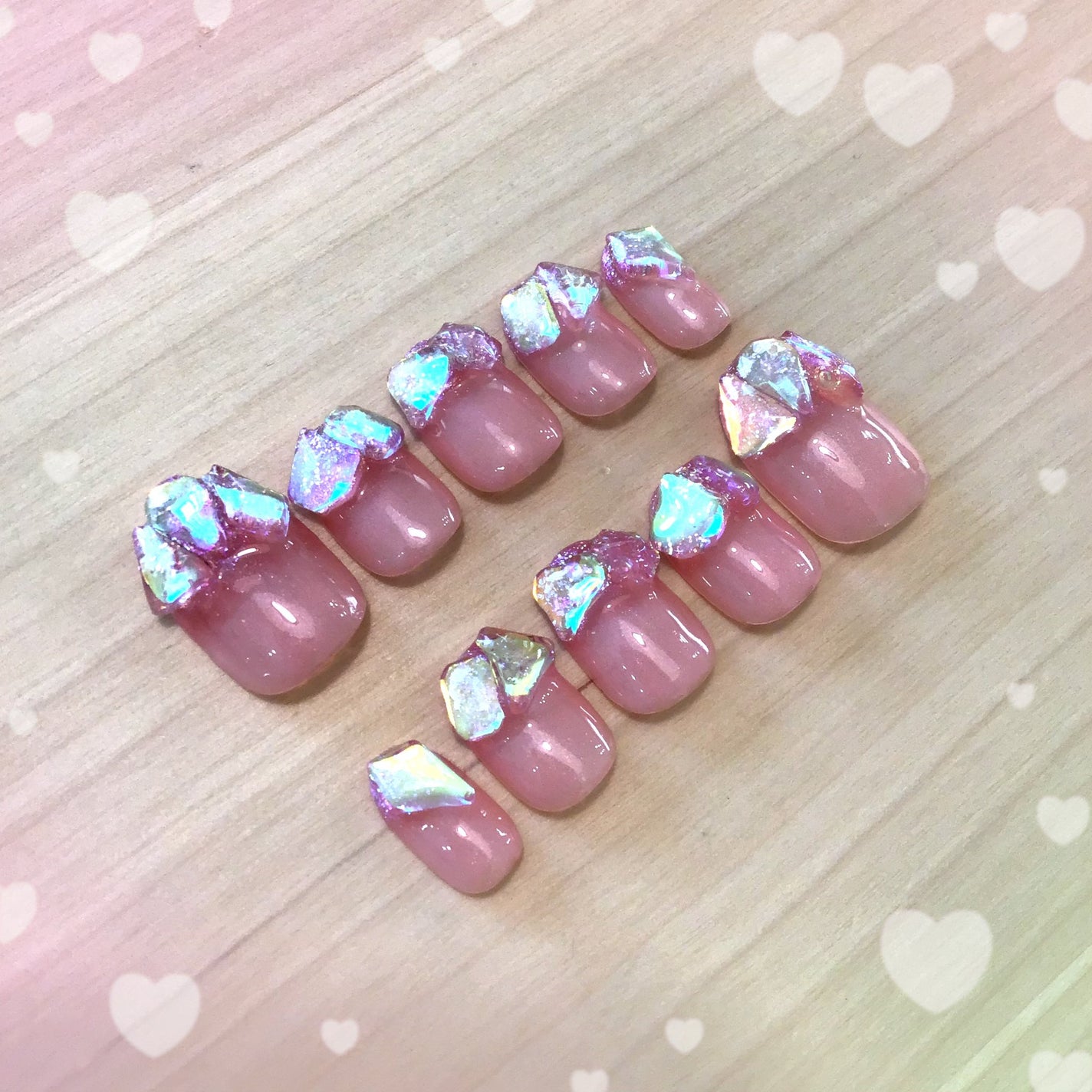 🍊Natsu🍊 on LIPS 「🧊ゴツゴツ感のある氷ネイル🧊少し前に作ったネイルチップです✨自..」(1枚目)