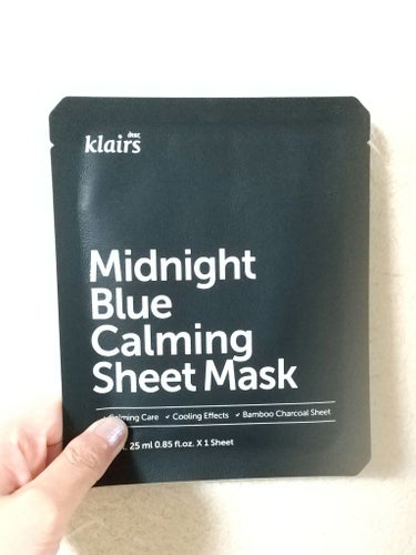 Klairs ミッドナイトブルーカーミングシートマスク(25ml)のクチコミ「⭐️⭐️⭐️⭐️☆
さっぱりひんやり💕

Klairs
ミッドナイトブルー カーミングシートマ.....」（1枚目）