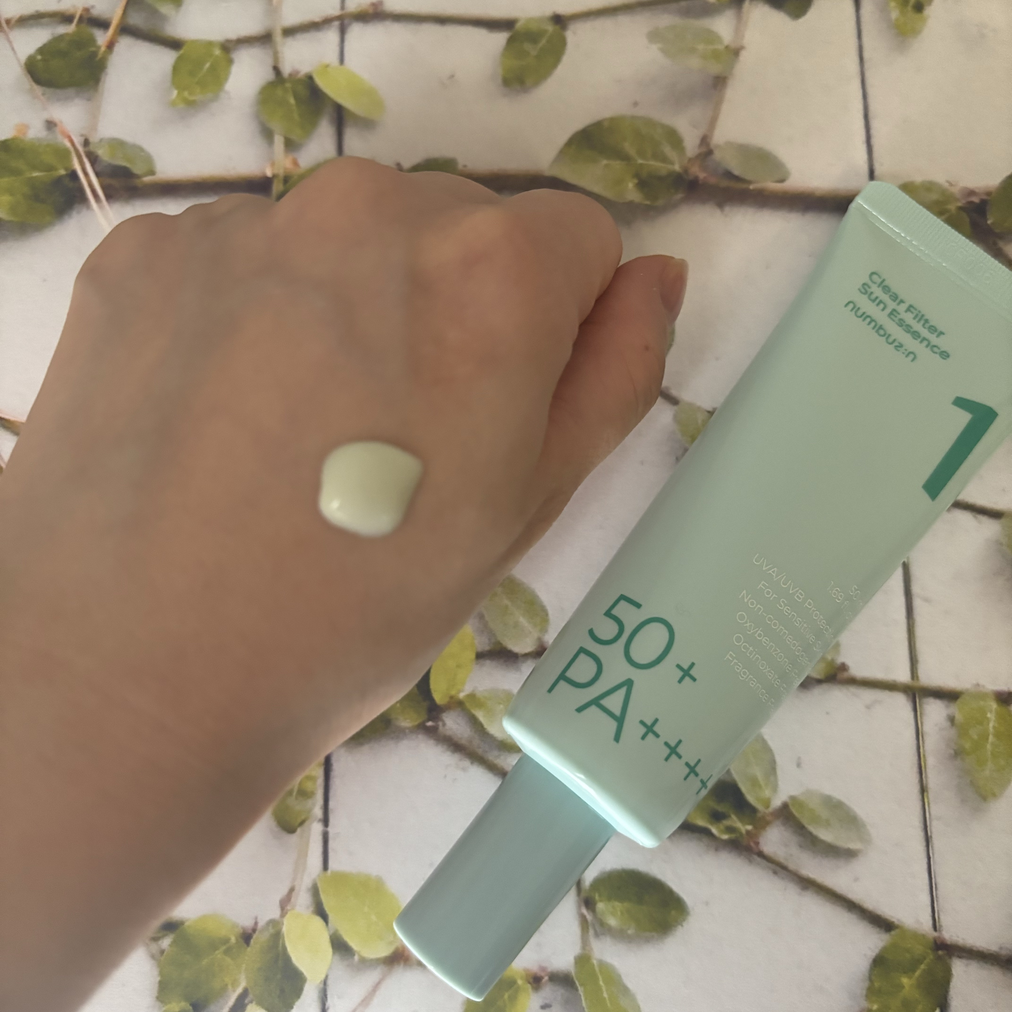 1番 青草水分コーティングUVクリーム/numbuzin/フェイスクリームを使ったクチコミ（2枚目）