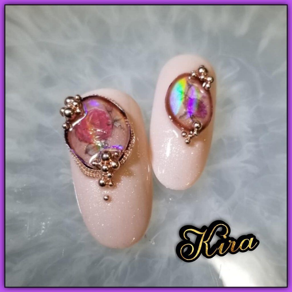 #ネイル,#ジェルネイル,#キラキラネイル,#アンティークネイルのネイルデザイン