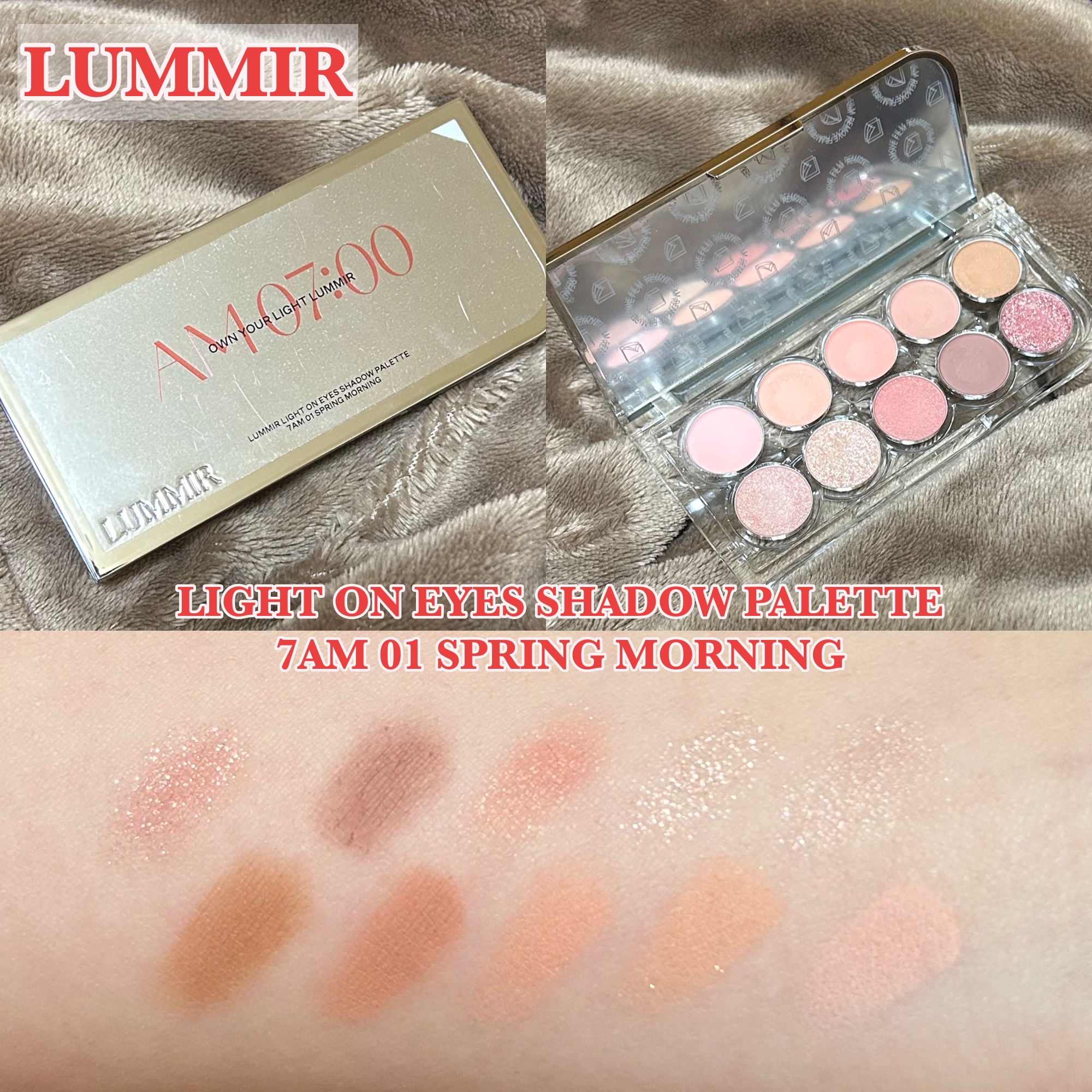 ライト オン アイズ シャドウ パレット 7AM 01 スプリング モーニング/Lummir/アイシャドウパレットを使ったクチコミ（1枚目）
