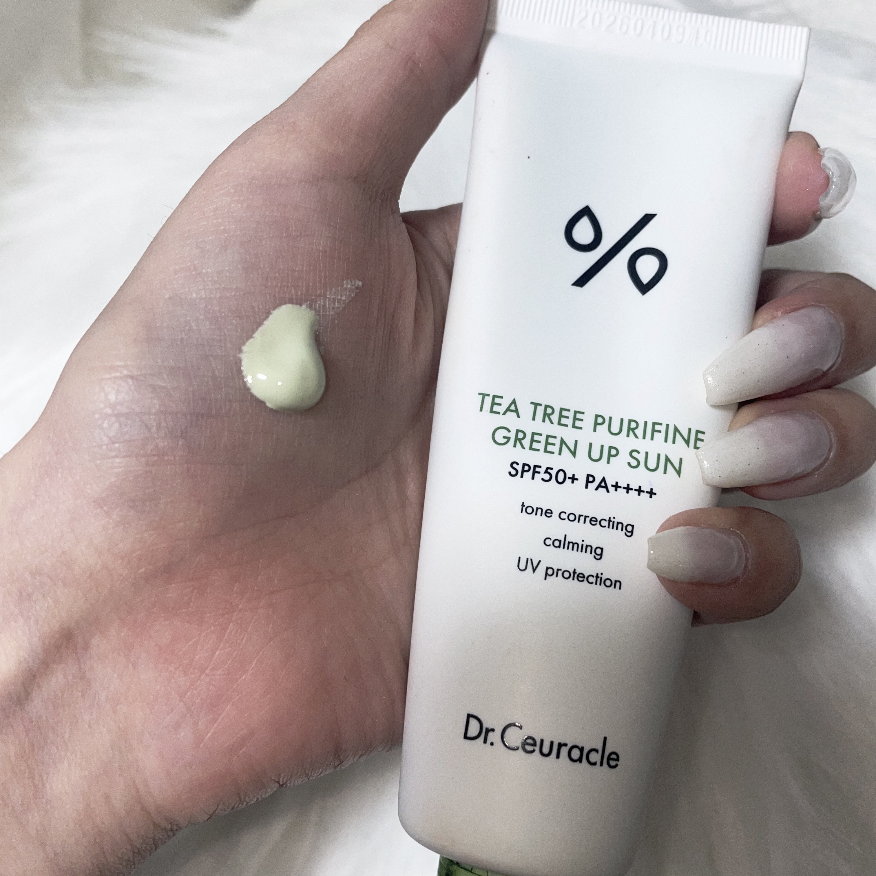ティーツリーピュリファイングリーンアップサン/Dr.Ceuracle/日焼け止めミルクを使ったクチコミ（2枚目）