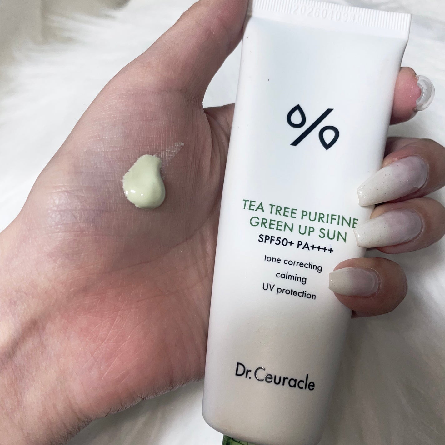 ティーツリーピュリファイングリーンアップサン/Dr.Ceuracle/日焼け止めミルクを使ったクチコミ(2枚目)