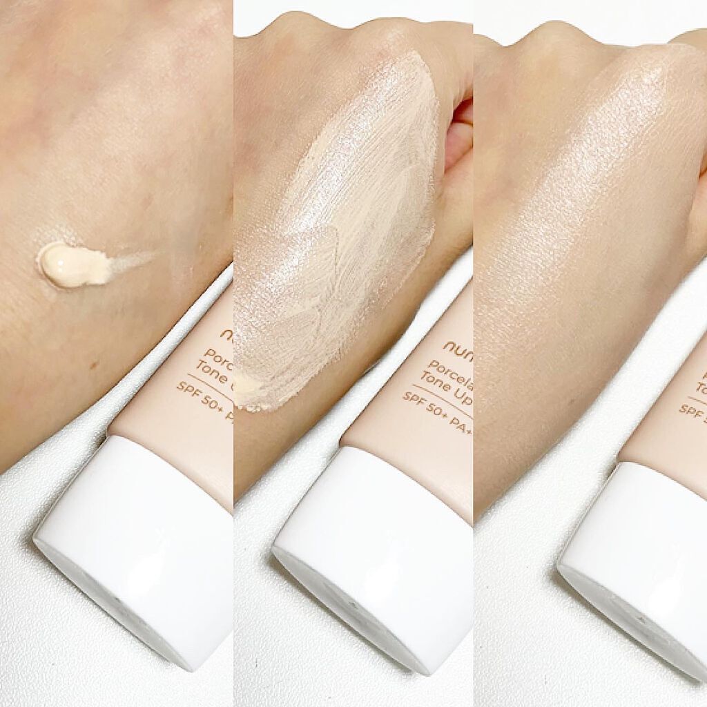 3番 ノーファンデ陶器肌トーンアップクリーム/numbuzin/化粧下地を使ったクチコミ(5枚目)