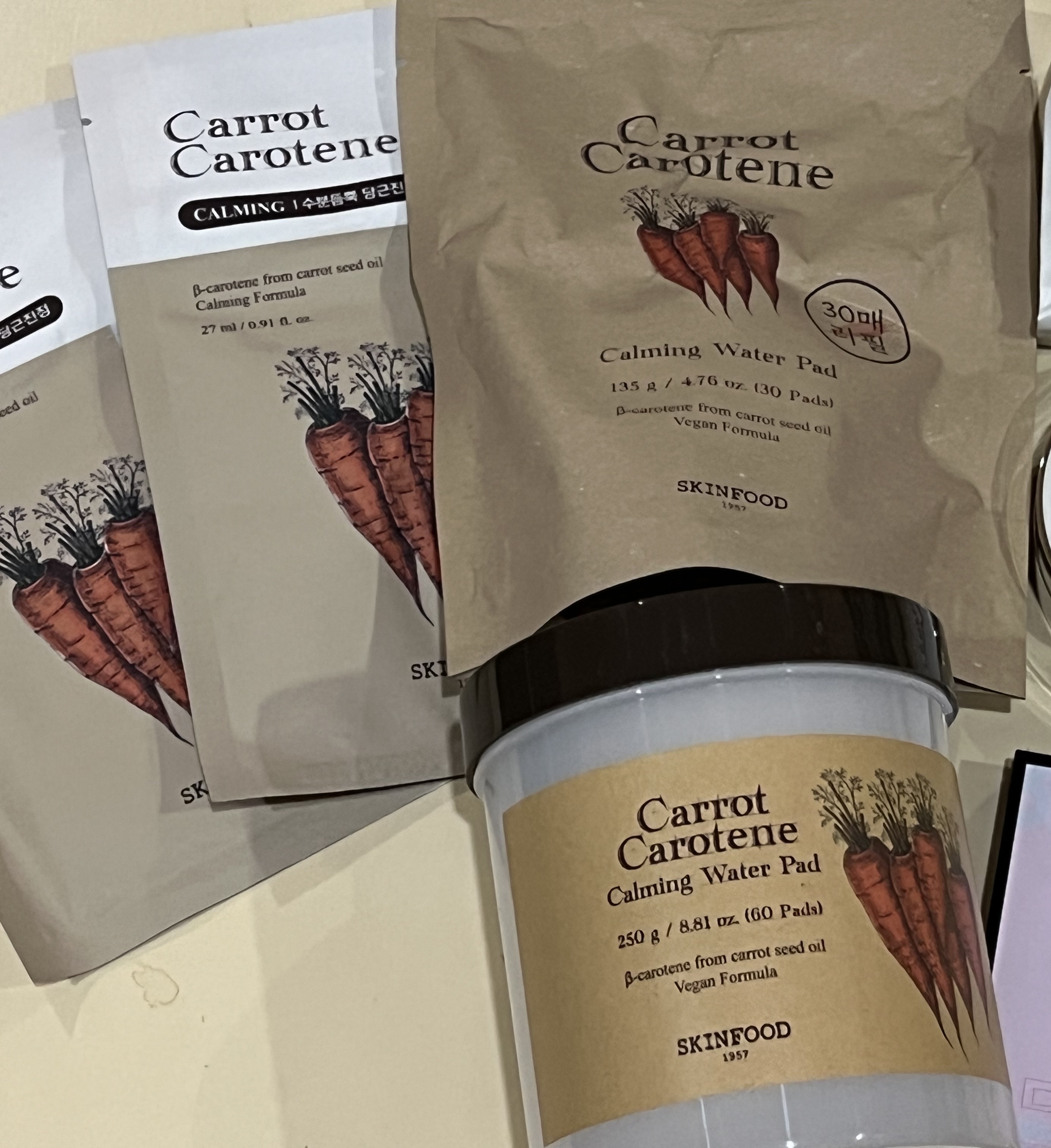 キャロットカロテン カーミングウォーターパッド/SKINFOOD/トナーパッドを使ったクチコミ（1枚目）