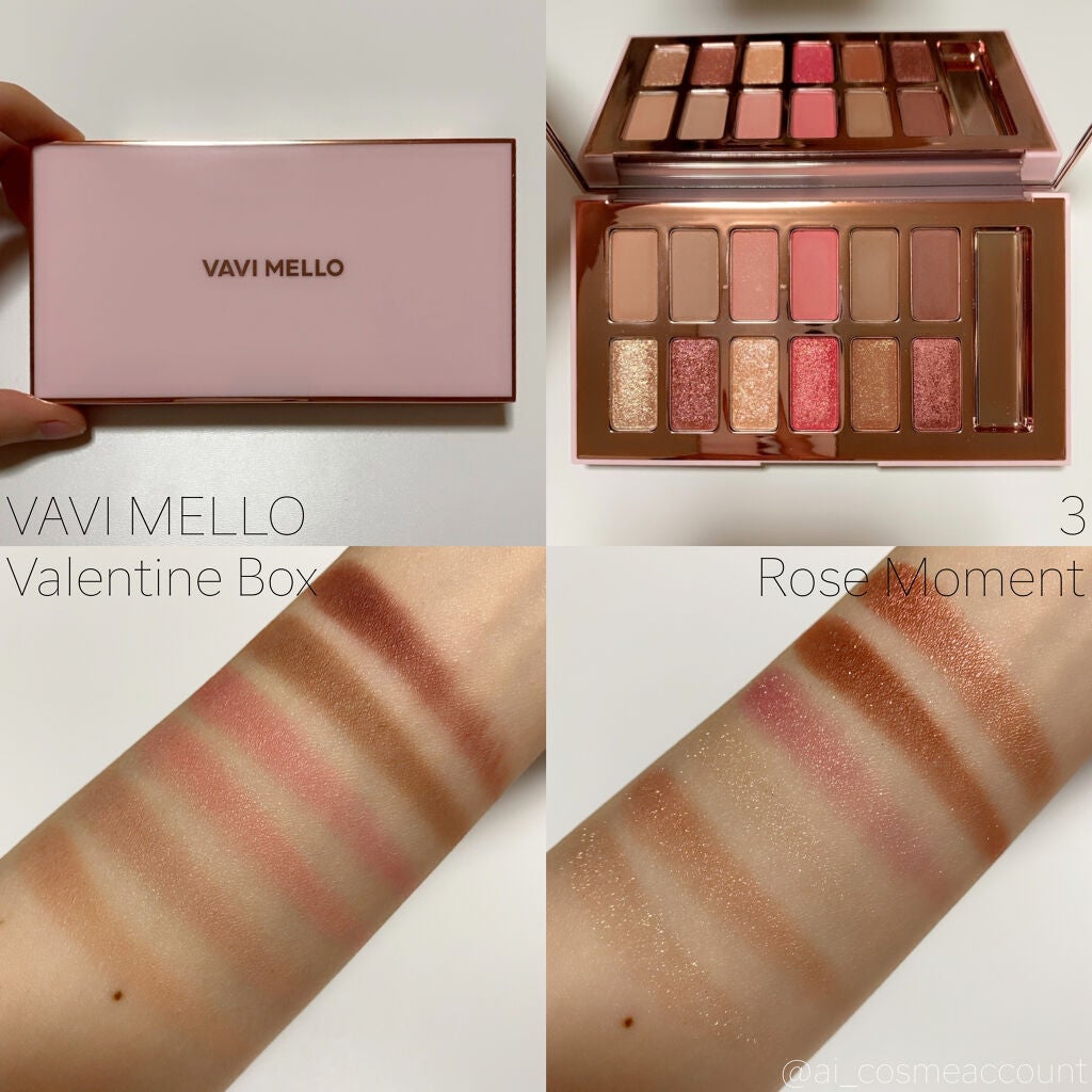 バレンタインボックス3ローズモーメント/VAVI MELLO/アイシャドウパレットを使ったクチコミ(2枚目)