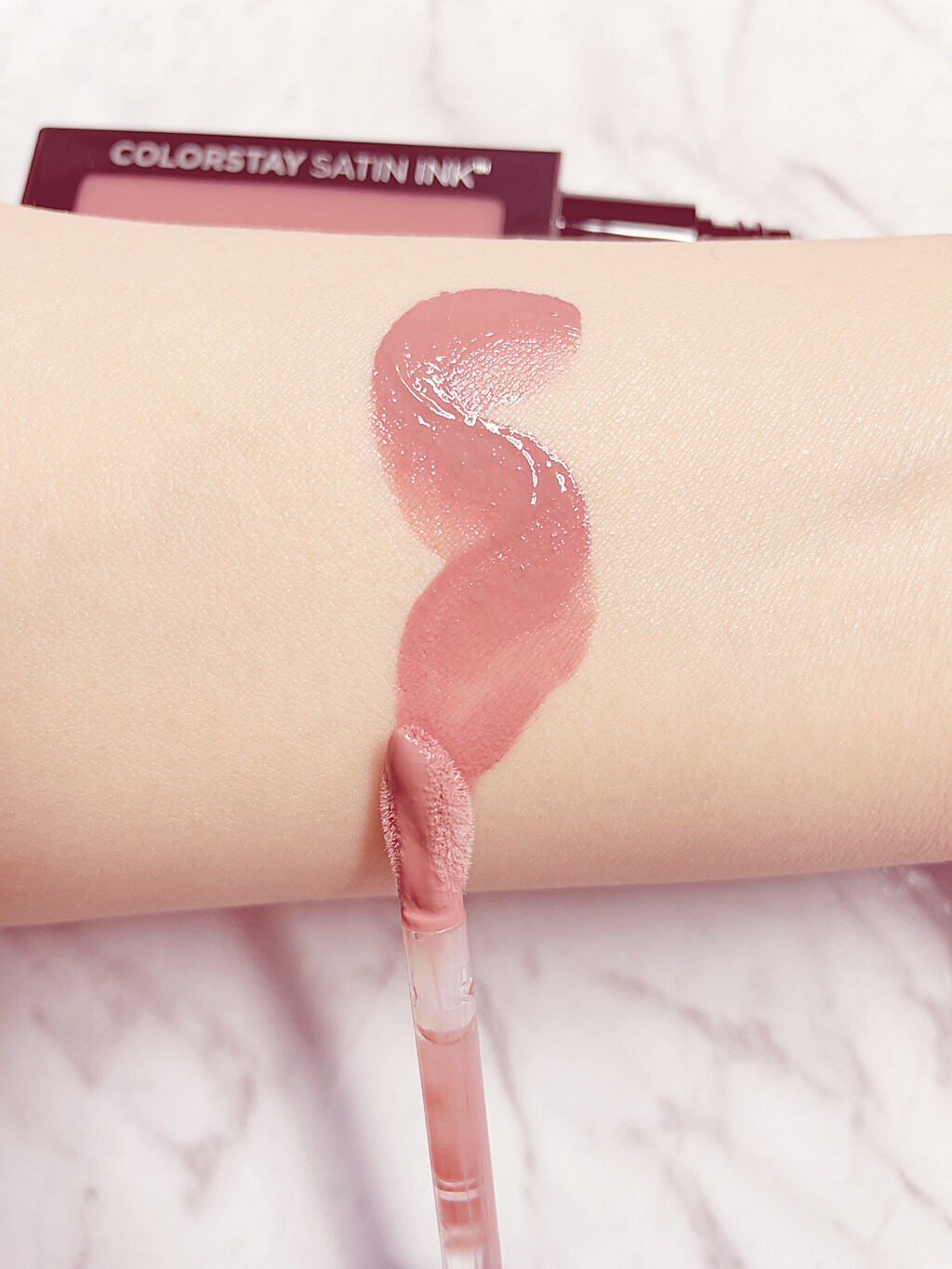 カラーステイ サテン インク 007 パートナー イン クライム/REVLON/口紅を使ったクチコミ（3枚目）