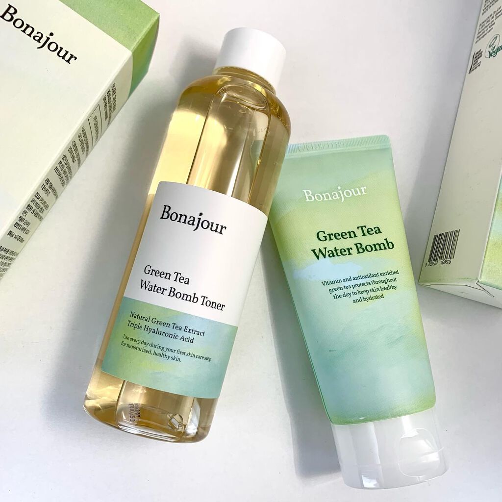 グリーンティーウォーターボム/Bonajour/フェイスクリームを使ったクチコミ（1枚目）