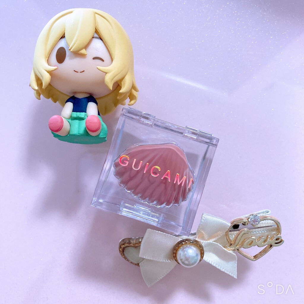 オレンジパフューム on LIPS 「Q10で購入した、初めてお目にかかった貝殻型のチーク🐚こちらの..」(1枚目)