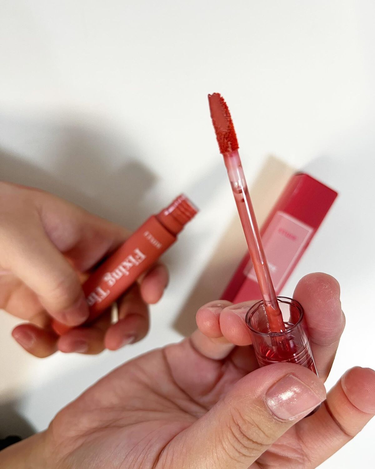 フィクシングティント メランジローズ（新パッケージ）/ETUDE/リップティントを使ったクチコミ（2枚目）