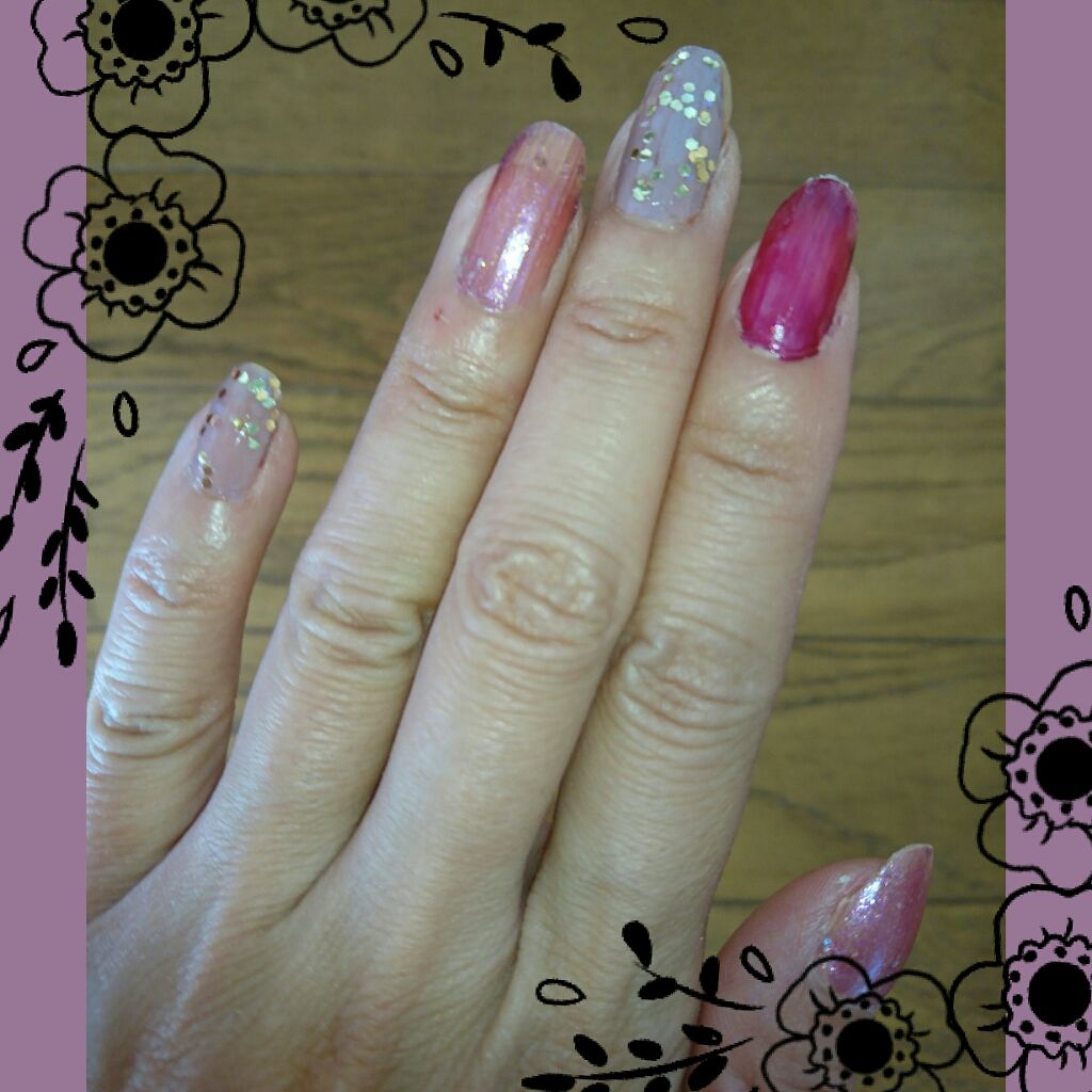 マイメロ ネイル/DAISO/マニキュアを使ったクチコミ（1枚目）