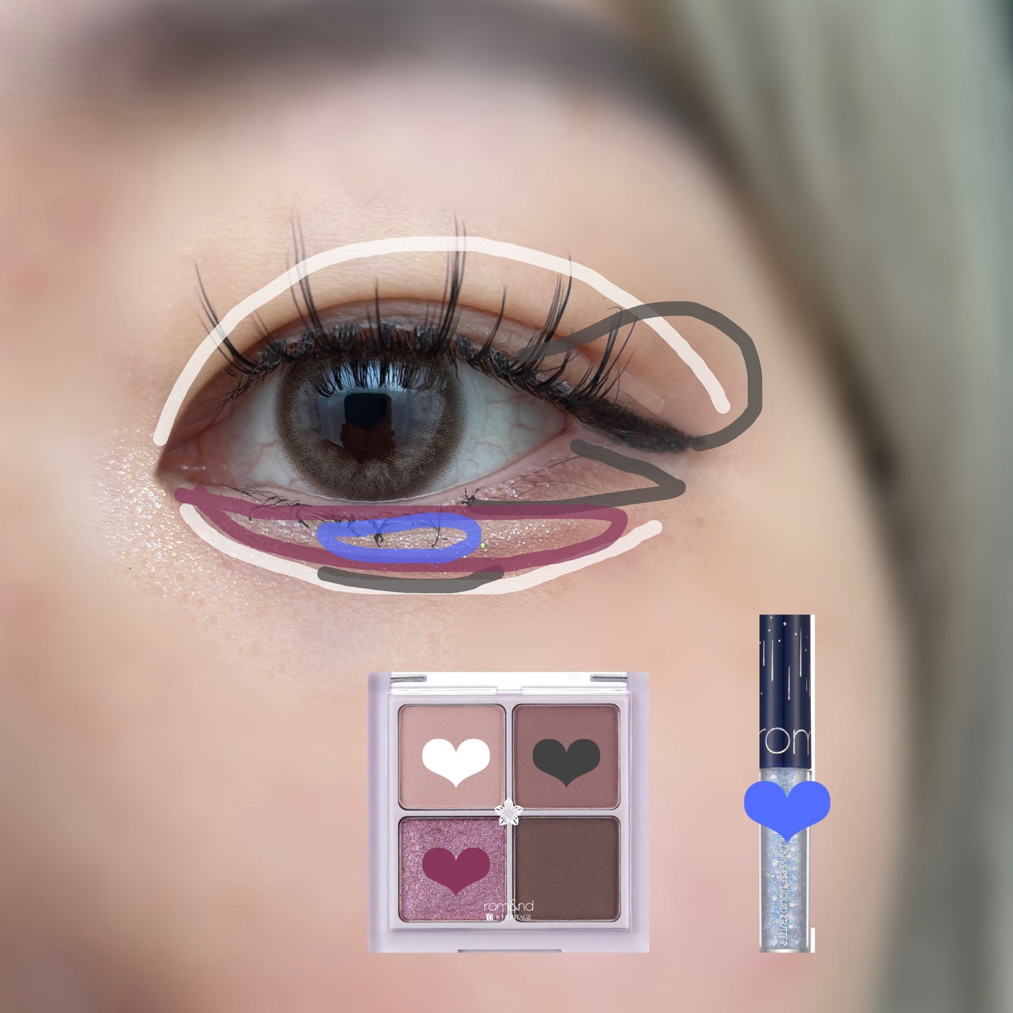 リキッド グリッター シャドウ/rom&nd/グリッターを使ったクチコミ(2枚目)