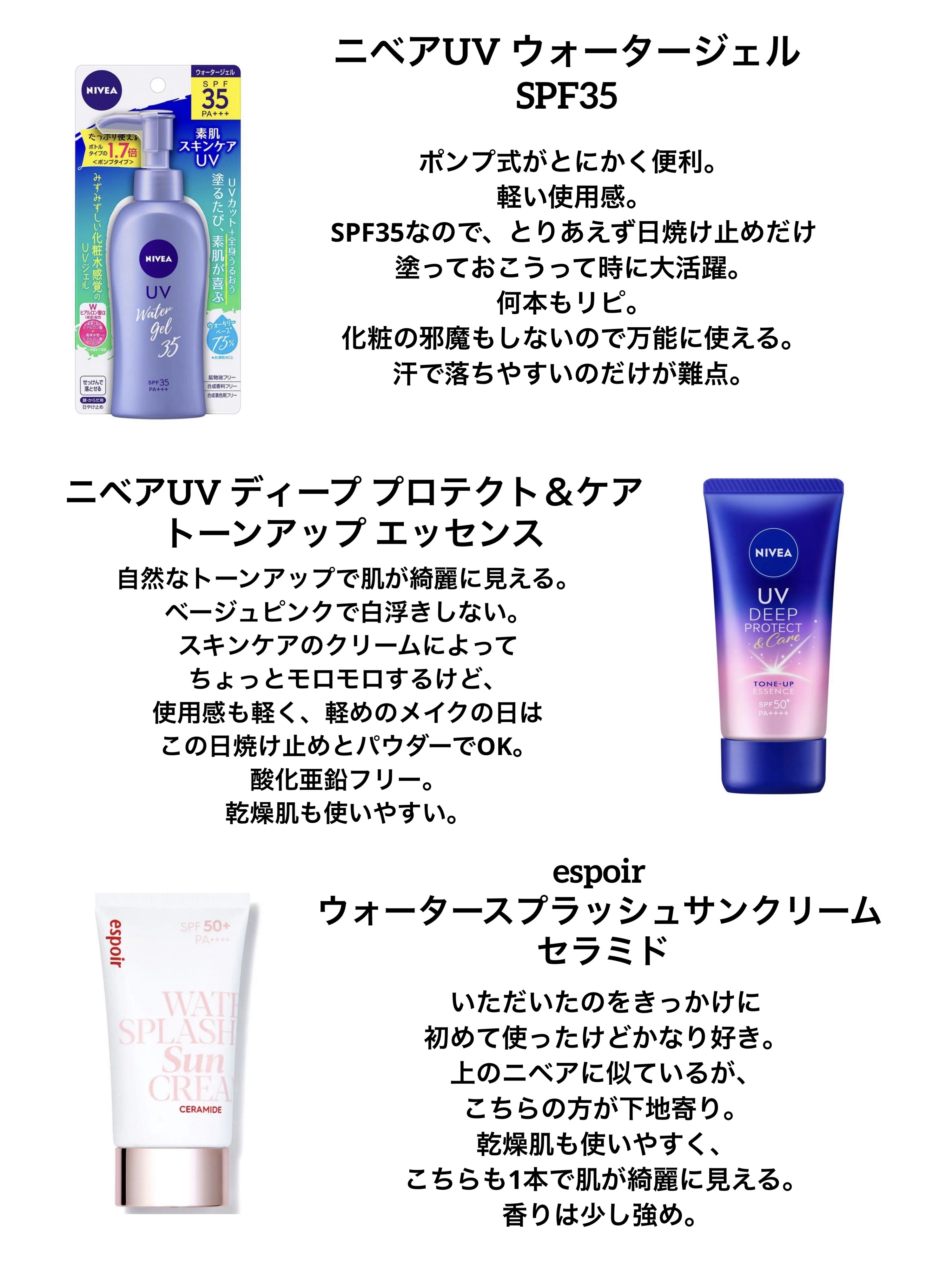 ニベアUV ウォータージェル SPF35/ニベア/日焼け止めジェルを使ったクチコミ（2枚目）