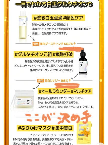 5番 白玉グルタチオンC美容液/numbuzin/美容液を使ったクチコミ(2枚目)