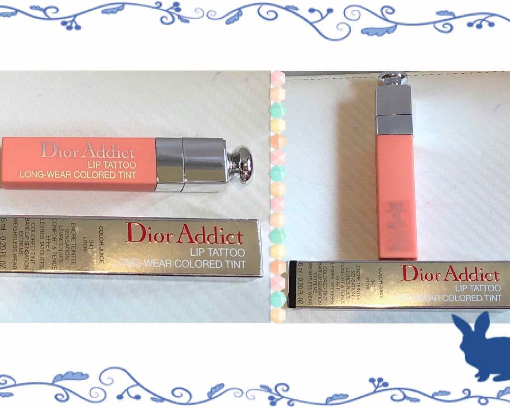 【旧】ディオール アディクト リップ ティント 341 ライチ/Dior/リップグロスを使ったクチコミ（2枚目）