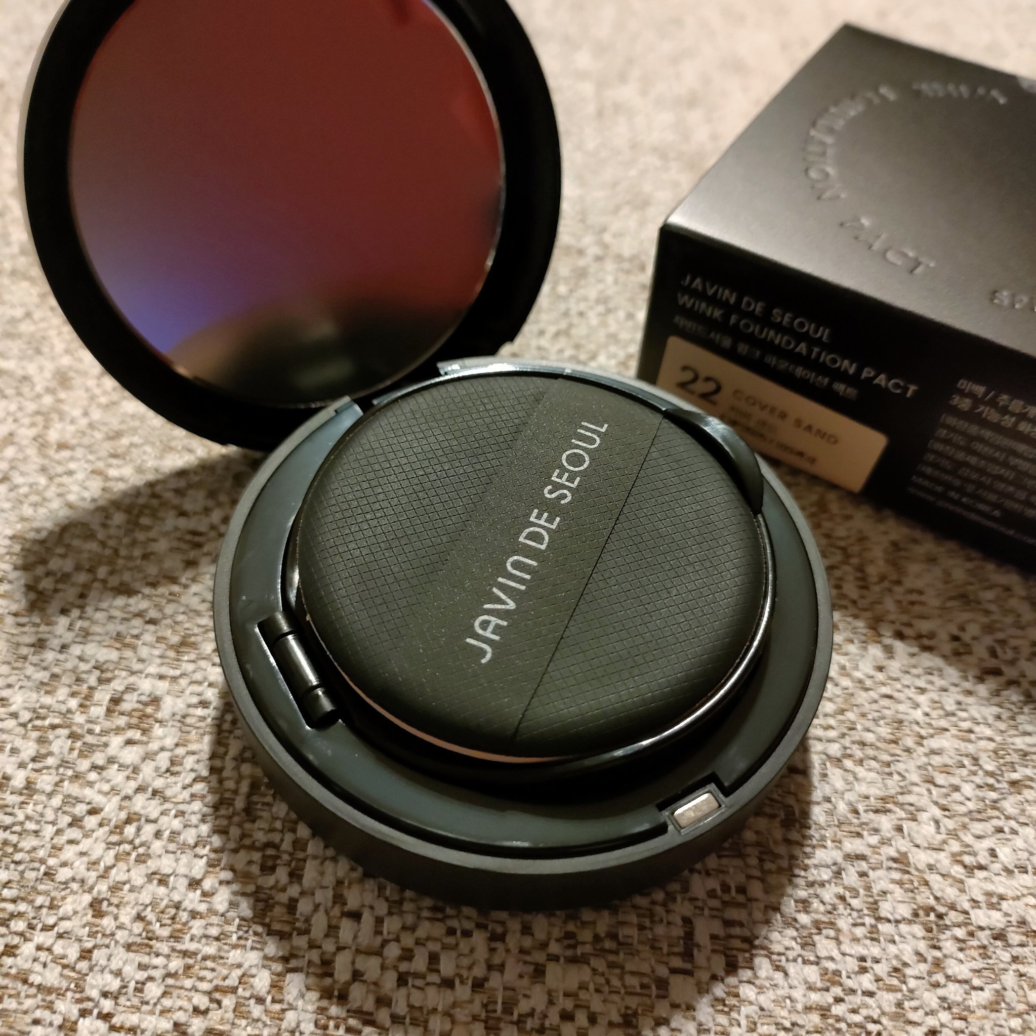 ジャビンドゥソウル ウインクファンデーションパクト 22 COVER SAND(カバーサンド)/Javin De Seoul/クッションファンデーションを使ったクチコミ（3枚目）