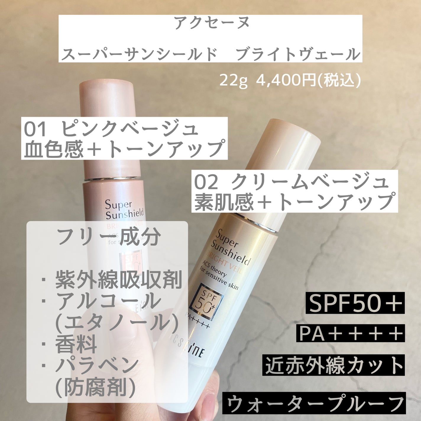 スーパーサンシールド ブライトヴェール/ACSEINE/化粧下地を使ったクチコミ(2枚目)