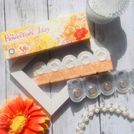 フラワーアイズ ワンデー/株式会社ビューフロンティア/ワンデー(1DAY)カラコンを使ったクチコミ(1枚目)