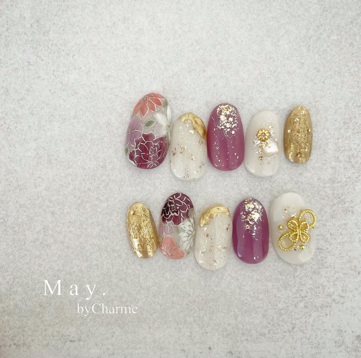 #成人式ネイル,#振袖ネイル,#卒業式ネイル,#和柄ネイル,#ニュアンスネイルのネイルデザイン