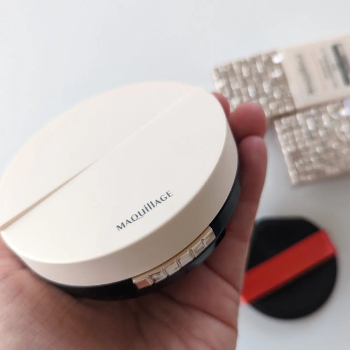 ドラマティッククッションジェリー/マキアージュ/クッションファンデーションを使ったクチコミ（1枚目）