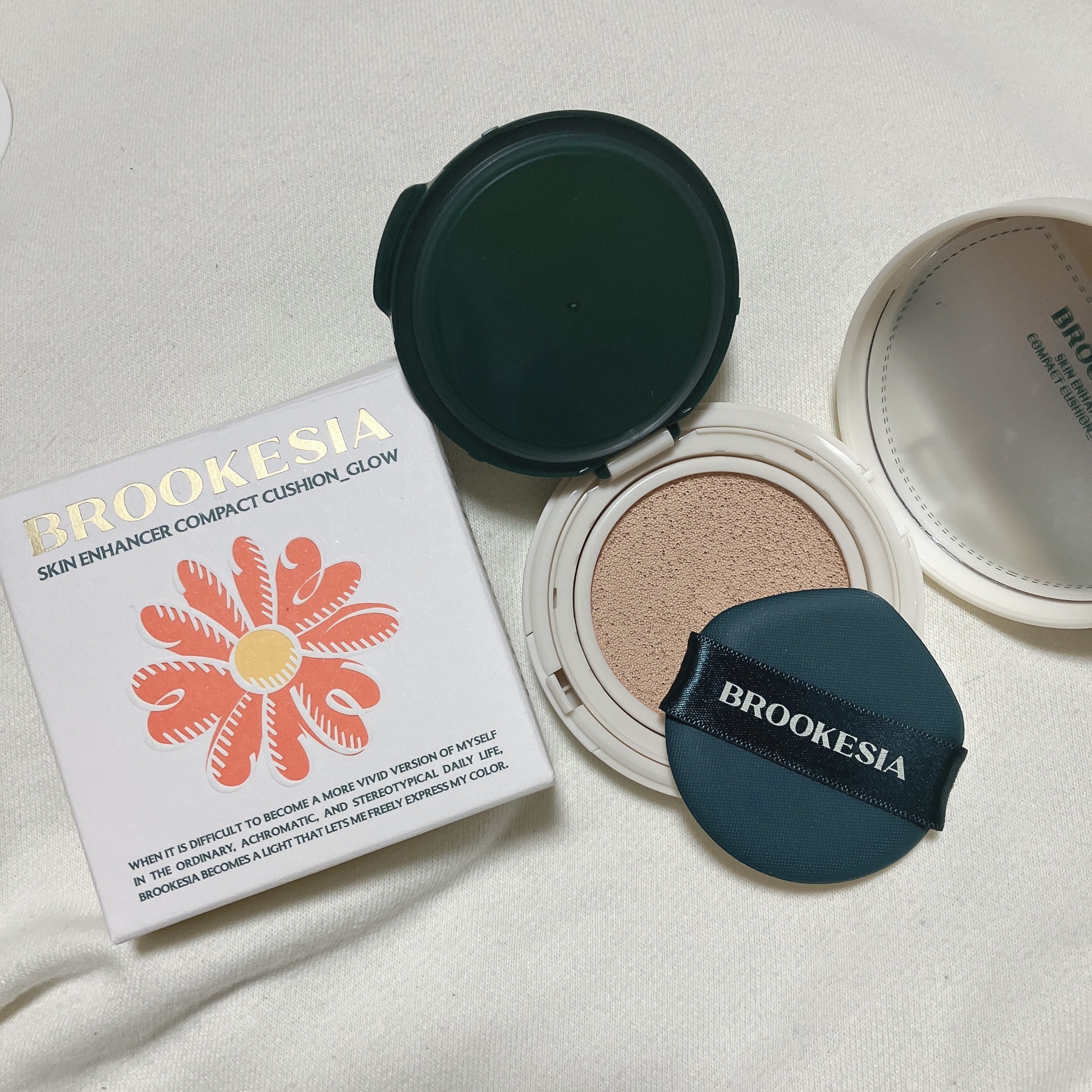 スキンエンハンサー コンパクトクッション（グロー) #3 ディープベージュ/BROOKESIA/クッションファンデーションを使ったクチコミ（2枚目）